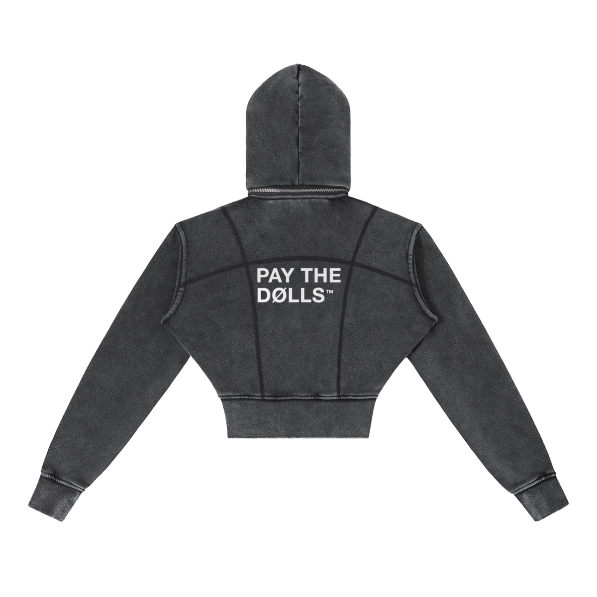 PAY THE DØLLS VINTAGE CROP HOODIE — Washed Fleece