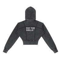 PAY THE DØLLS VINTAGE CROP HOODIE — Washed Fleece