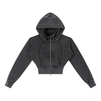PAY THE DØLLS VINTAGE CROP HOODIE — Washed Fleece