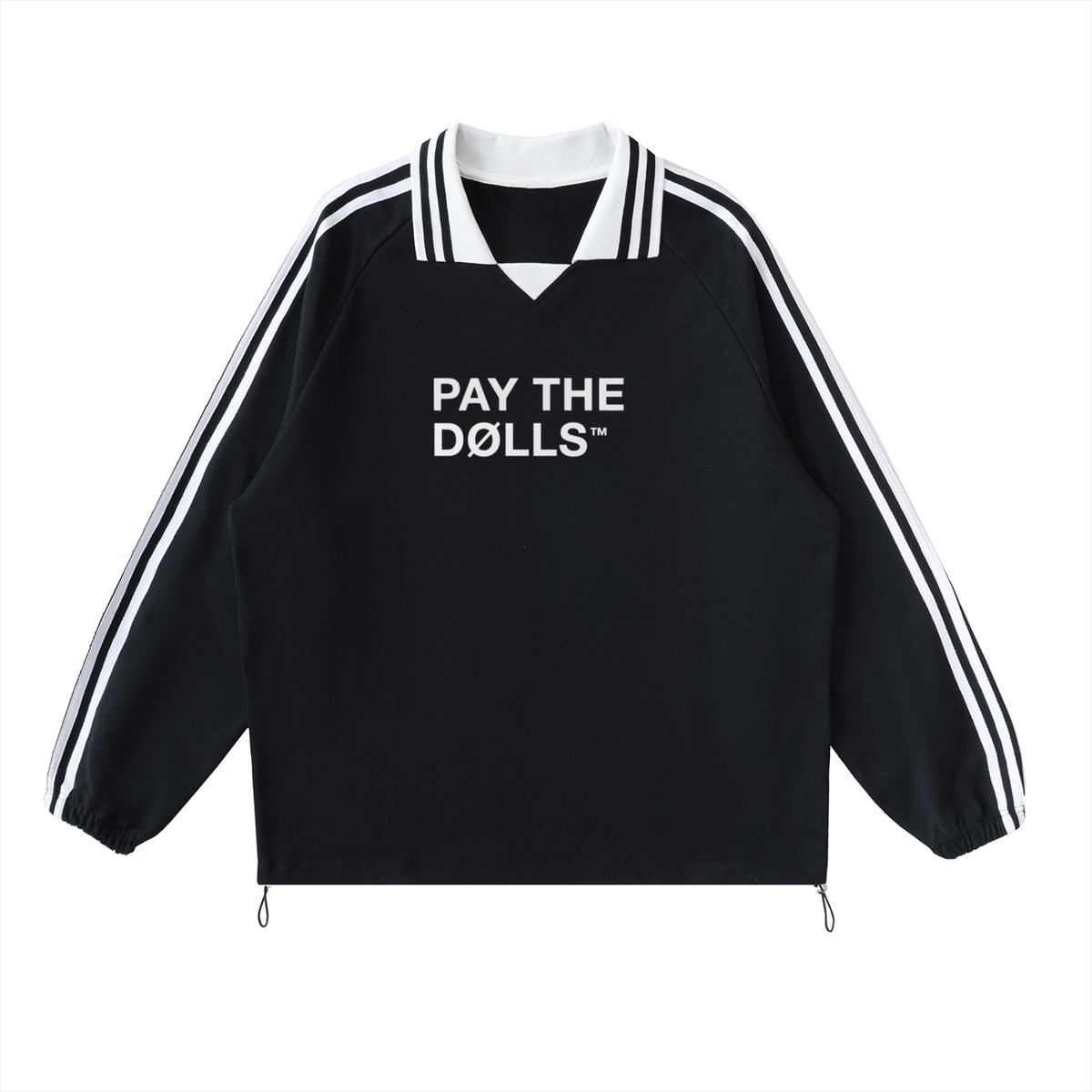 PAY THE DØLLS LAPEL COLLAR SWEATSHIRT — Contrast Stripe