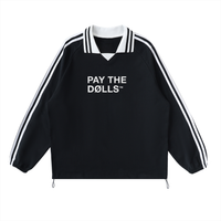 PAY THE DØLLS LAPEL COLLAR SWEATSHIRT — Contrast Stripe