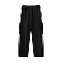 PAY THE DØLLS CARGO TRACKSUIT PANTS — Stripe Detail Fleece