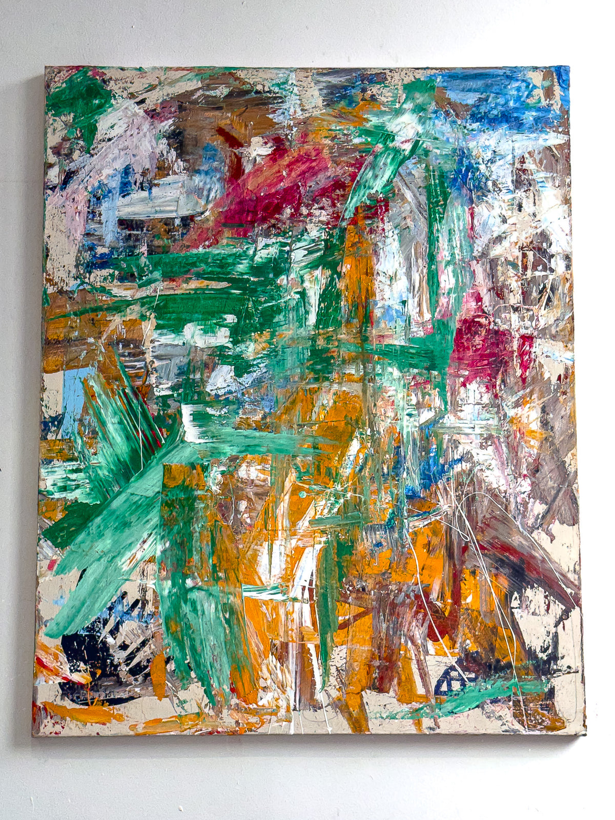 Green Magenta Orange Abstract