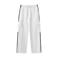 PAY THE DØLLS CARGO TRACKSUIT PANTS — Stripe Detail Fleece