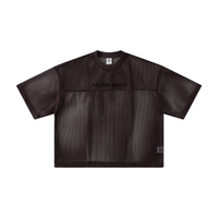 240GSM Men’s Boxyfit Mesh Layered Short Sleeve T-Shirt Coffee Brown