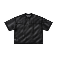 240GSM Men’s Boxyfit Mesh Layered Short Sleeve T-Shirt Black