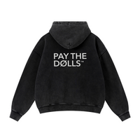 355GSM Drop Shoulder Heavyweight Washed Boxyfit Fleece Hoodie Vintage Black