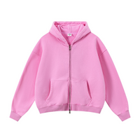 355GSM Drop Shoulder Heavyweight Washed Boxyfit Fleece Hoodie Vintage Peach Pink