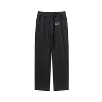 345GSM Thermal Fleece Relaxed Straight Sweatpants Black