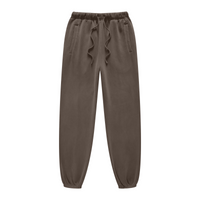 400GSM Fleece-Lined Washed Tracksuit Relaxed Fit Coffee Brown